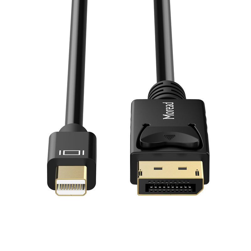 Moread Mini DisplayPort to DisplayPort Cable, 6 Feet, Gold-Plated DisplayPort to Mini DisplayPort (4K@60Hz, 2K@144Hz) Mini DP to DP Display Cable - Black 1