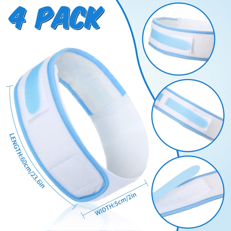 4 Pcs Catheter Holder Urine Drainage Bag Leg Band Band Straps Anti Slip Urinary Catheter Bag Leg Holder Elastic Foley Catheter Stabilization Device for Men Women, 2 x 23.6 Inch, White and Blue