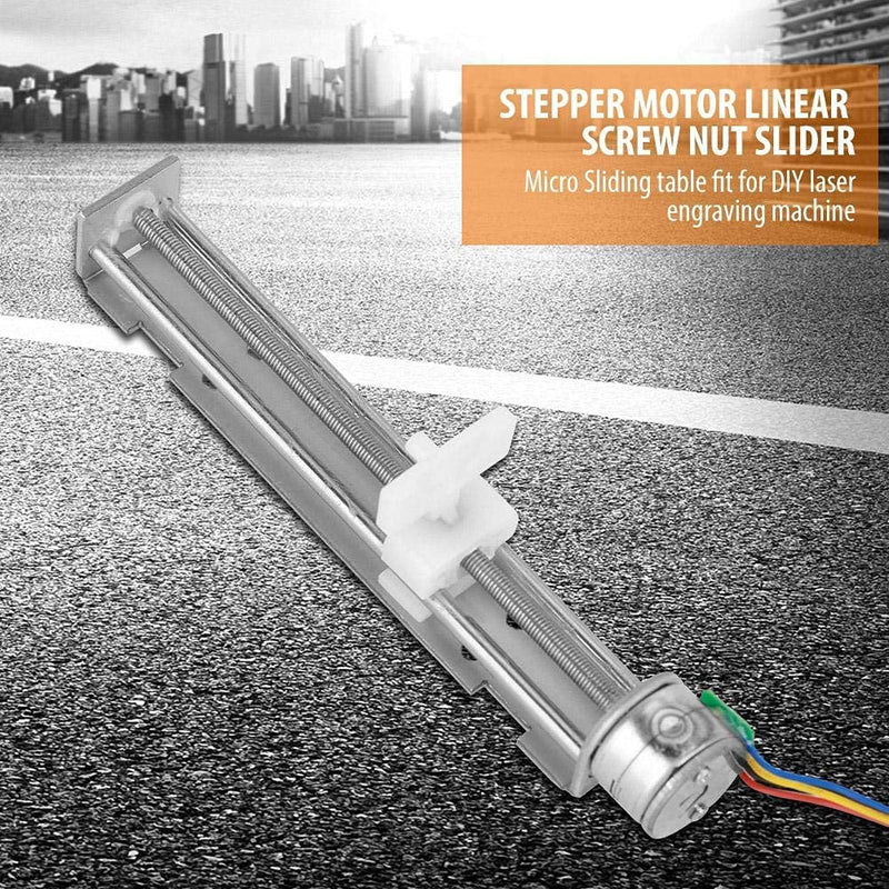 DC 12V Drive Stepper Motor Linear Screw Slider Stepper Motor for DIY Engraving Machine, 18 Degree Lead Screw Worm Drive Stepper Motor