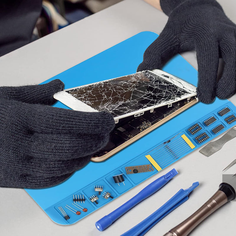 Heat Resistant Soldering Mat Silicone Soldering Mat 500℃ Heat Resistant Work Mat for Soldering Repair Tool Welding Electronic Repair Mat(30x20cm)