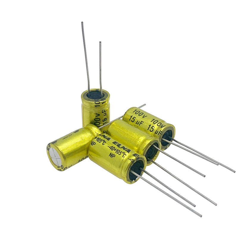 Cermant 10Pcs 15uf 100V Non-Polarized Electrolytic Capacitor 10x17mm(0.39x0.67in) NP Capacitor for Audio Tweeter Frequency Divider Capacitor