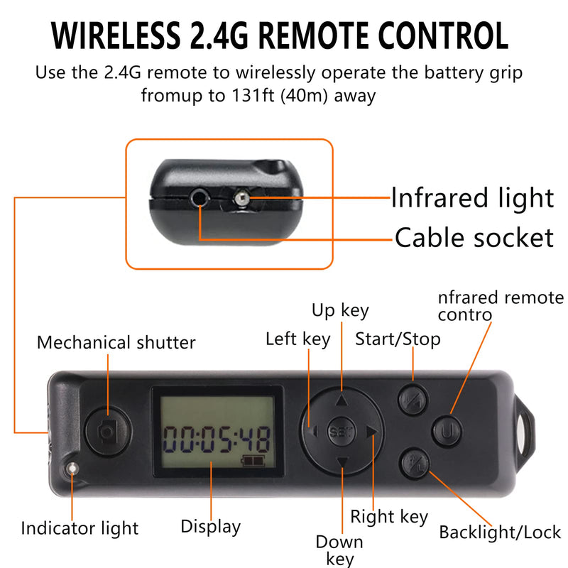 VG-C4EM Battery Grip for Sony A7R V A7R IV A9 II A7 IV A7S III A1 Cameras, Including 2.4 G Wireless Remote Control, Replacement for Sony Vertical Grip, Use NP-FZ100 Battery.