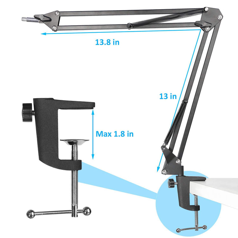 Mic Boom Arm Stand - Professional Adjustable Scissor Microphone Boom Arm Compatible with Elgato Wave:1 Microphone by YOUSHARES Mic Stand