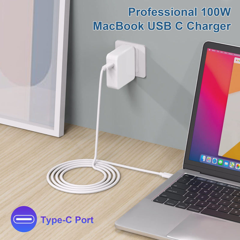 Mac Book Pro Charger - 100W USB C Charger Power Adapter for USB C MacBook Pro 16 15 14 13 InchFast Charging Type C Travel Laptop Power Adapter