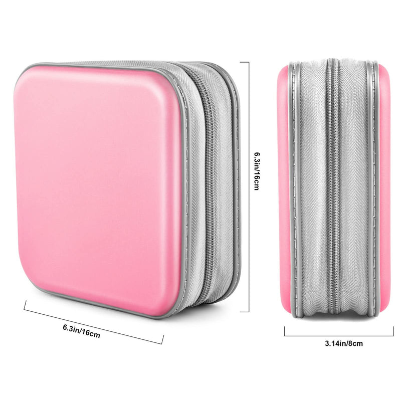 CD Case, Bivisen DVD Case Wallet Holder Binder 48 Capacity CD/DVD Cases Storage Holder Binder Organizer Wallet Book for Car Home Travel (Light Pink) Light Pink