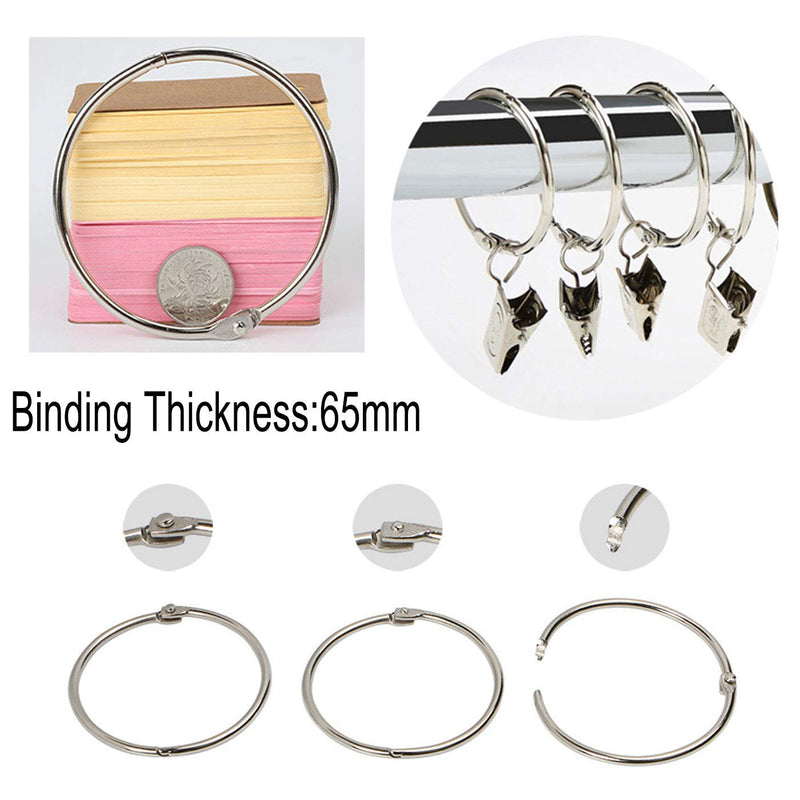 Luckkyme Loose Leaf Binder Rings Nickel Plated Book Rings Key Chain Rings 3.5 Inches(8 Pack)