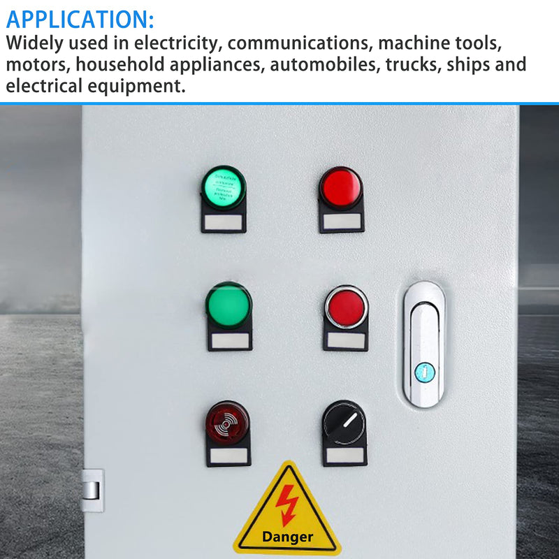 12pcs AC 220V indicator lights LED power indicator with 12pcs characters, red/blue/yellow/green/white, flush panel mount 7/8" 22mm
