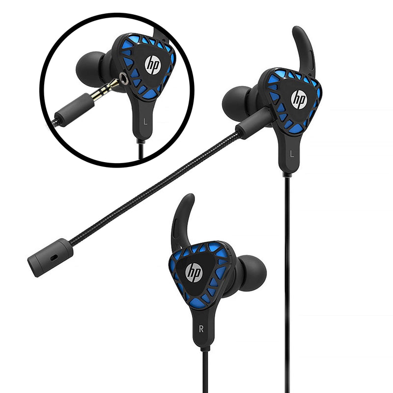 HP Gaming Earbuds with mic Deep Bass Earphones in-Ear Headset Stereo Headphone with Detachable Dual Microphone for Mobile Gaming, Xbox One, PS4, Pro, PC - Black