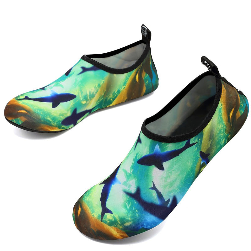 VIFUUR Water Sports Shoes Barefoot Quick-Dry Aqua Yoga Socks Slip-on for Men Women 4-5 Women/3-4 Men Ocean