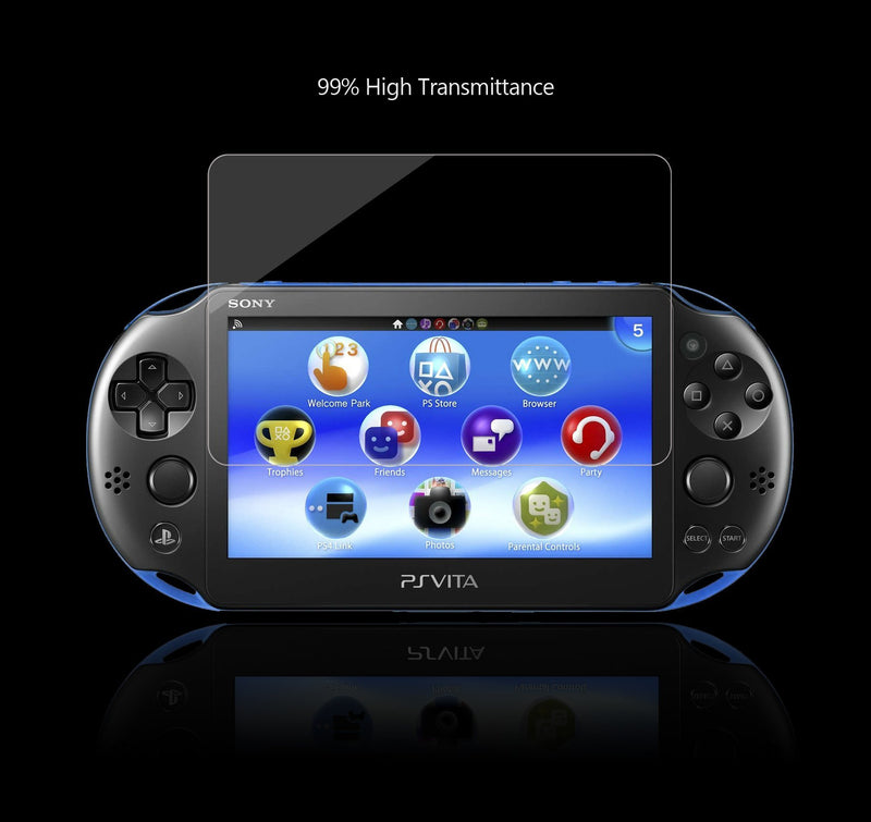 (Pack of 2) Screen Protector for PS Vita 2000, Akwox Premium HD Clear 9H Tempered Glass Screen Protective Film for Sony Playstation Vita PSV 2000-Max Clarity and Touch Accuracy Film