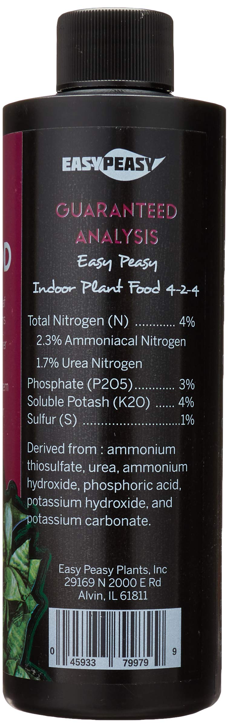Liquid Indoor Plant Food, All-Purpose Indoor Plant Fertilizer, Liquid Plant Food, Easy Peasy Plants House Plant Fertilizers 4-3-4 Plant Nutrients, House Plant Food | Lasts Same as 8 oz Bottle