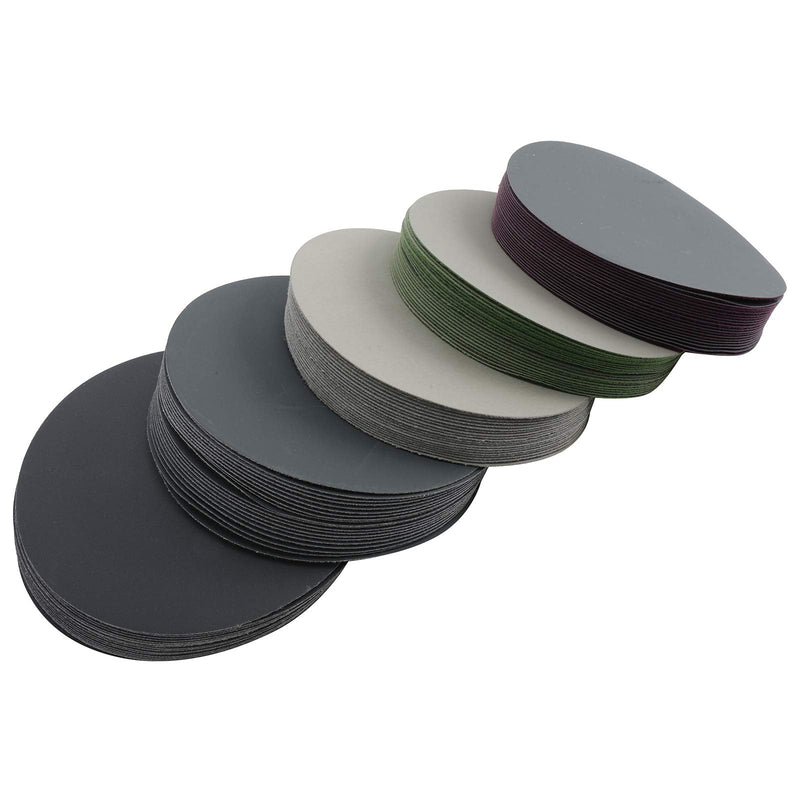 Toolly 100PCS 6 Inch (150mm) Assorted Grit High Performance Waterproof Hook & Loop Sanding Discs Sandpaper 1000/1500/2000/3000/5000 grit for Wet/Dry Sanding Grinder Polishing
