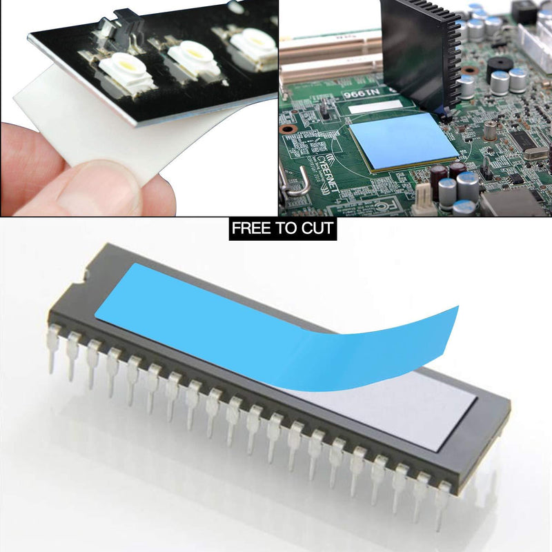 Thermal Tape, 25m x 20mm x 0.2mm Double Side Thermal Adhesive Tapes Cooling Pad Apply to Heatsink, LED, IGBT, IC Chip, Computer CPU,GPU, Modules, MOS Tube, SSD Drives 25m x 20mm x 0.20mm