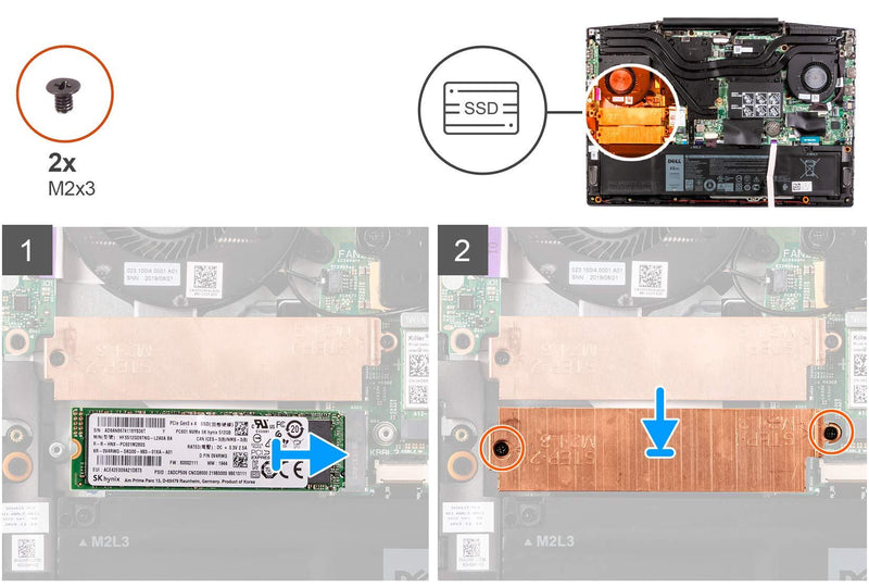 Deal4GO M.2 2280 SSD Heatsink Hard Drive Cover Heat Shield for Dell G3 3500 G5 5500 G5 SE 5505 0YX0F3 YX0F3