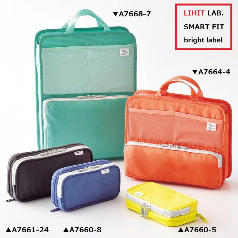 LIHIT LAB Double Pen Case, Large, 4.1 x 8.7", Black (A7661-24) (A-7661-24) 4.1" x 8.7"