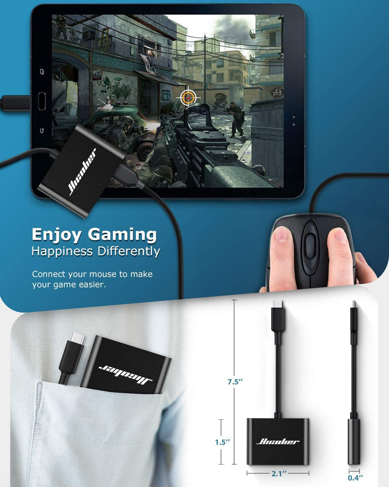Hicober USB C to SD Card Reader, Micro SD Memory Card Reader, Type C to SD Card Reader Adapter 2TB Capacity for MacBook Camera Android Windows Linux and Other Type C Device-Black Black
