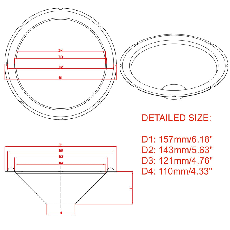 SPATHIPHYLLUM Rubber Ring 2PCS 6.5Inch Black Speaker Rubber Foam Edge Surround Rings Repair Kit for Speaker Repair or DIY