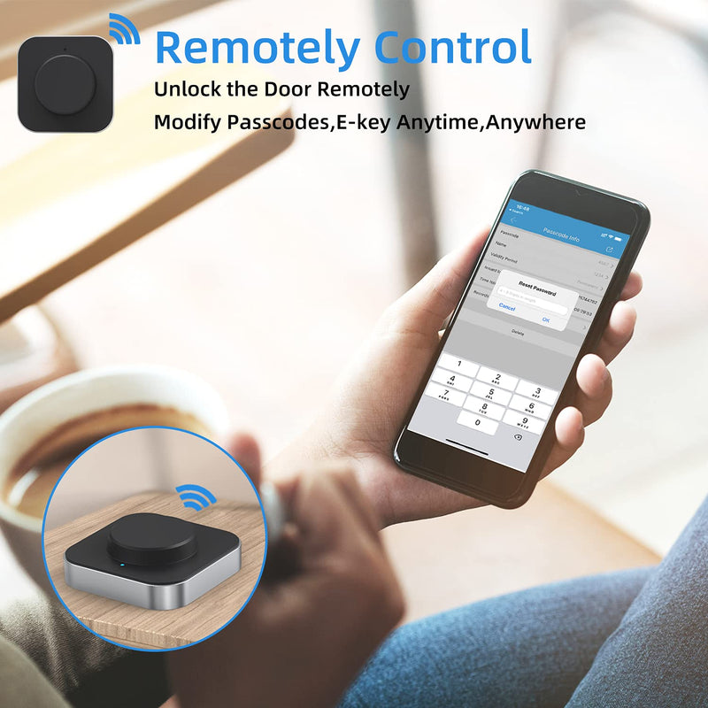 SMONET Smart Door Lock WiFi Gateway, Bluetooth Keyless Entry Electronic Door Lock Wi-Fi Bridge, TTLock Smart Deadbolt WiFi Hub Work with Alexa.