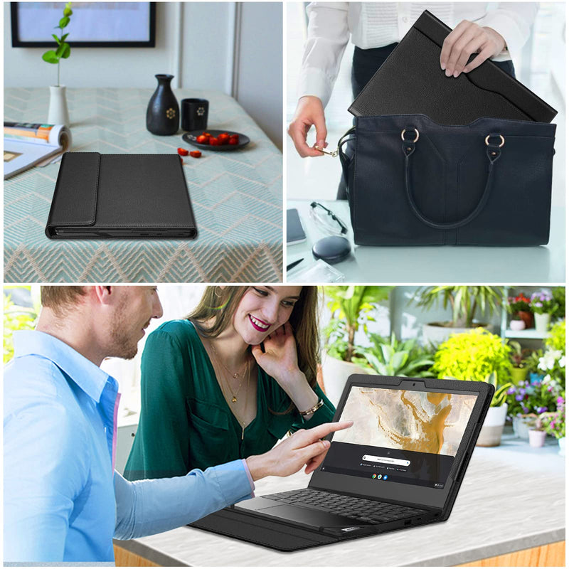 Fintie Sleeve Case for 11.6" Lenovo Chromebook 3 11 Laptop/Lenovo IdeaPad 3 CB 11IGL05 - Premium Portfolio Book Cover Compatible with 11.6" HP Chromebook 11 G5/HP Chromebook 11 11-vXXX, Black