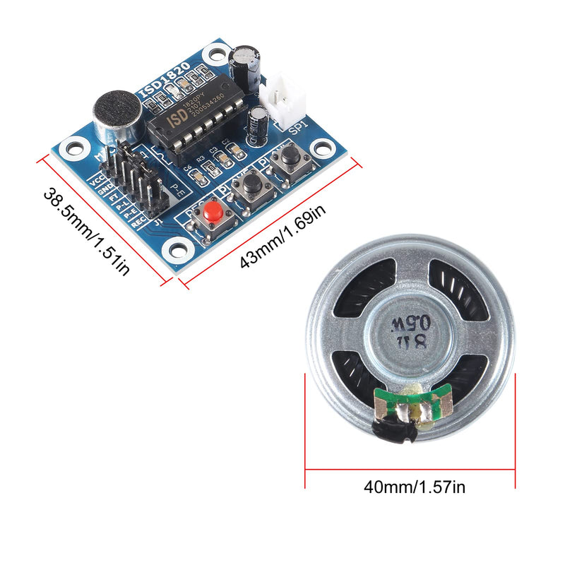 4pcs ISD1820 Sound Voice Recording Playback Module Sound Recorder Board with Microphone Audio Loudspeaker for Ar-duino CYT1022