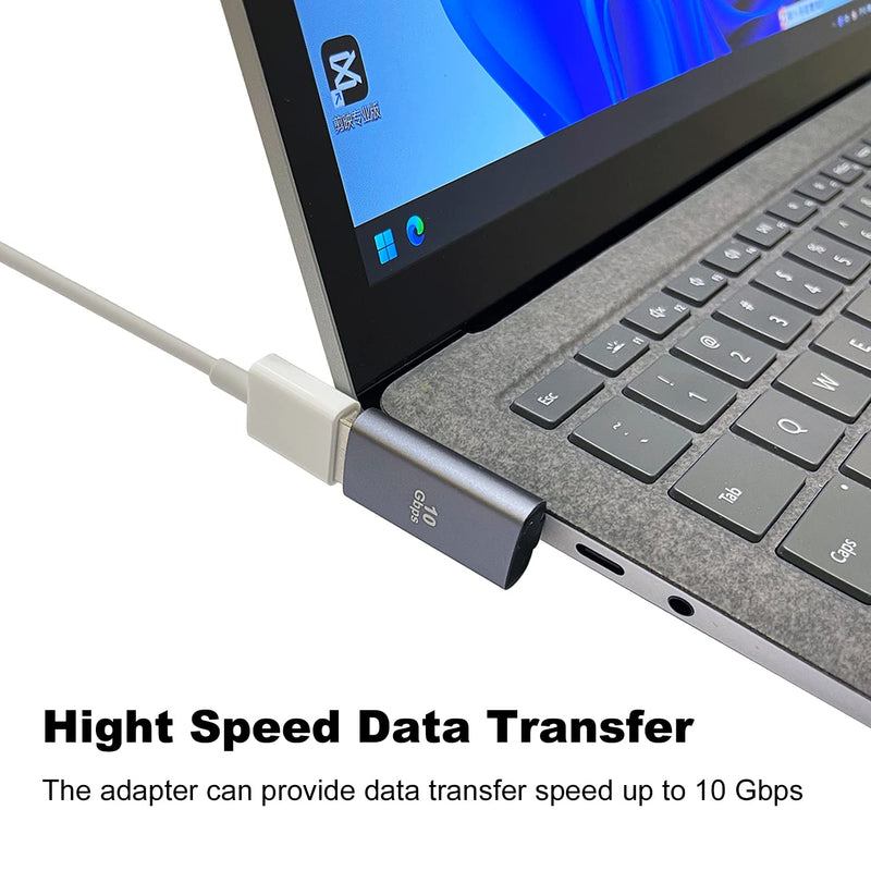 90 Degree USB 3.1 Adapter 2 Pack, AreMe Left Angle USB A Male to Female Converter Extender for PC, Laptop, USB A Charger, Power Bank and More
