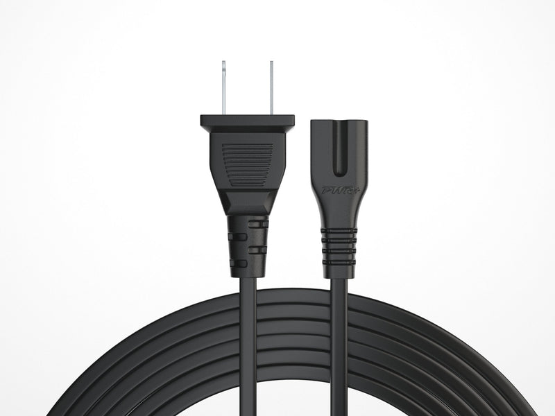 Pwr Extra Long 12 Ft 2 Prong Polarized-Power-Cord for Vizio-LED-TV Smart-HDTV E-M-Series and Others 2 Slot Adapter-AC-Wall-Cable: IEC-60320 IEC320 C7 to NEMA 1-15P