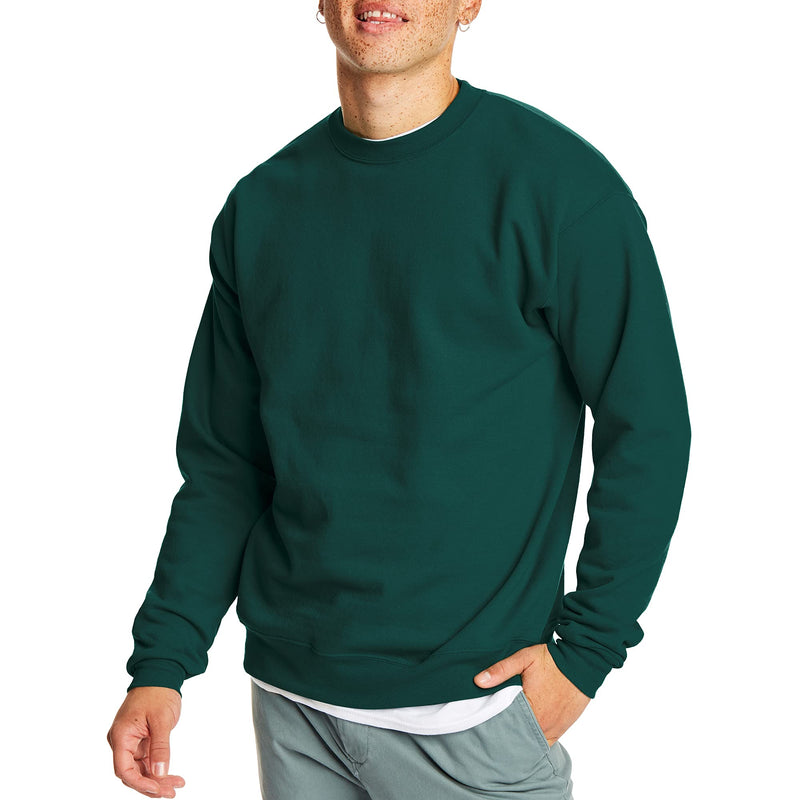 Hanes Men's EcoSmart Sweatshirt Small Deep Forest