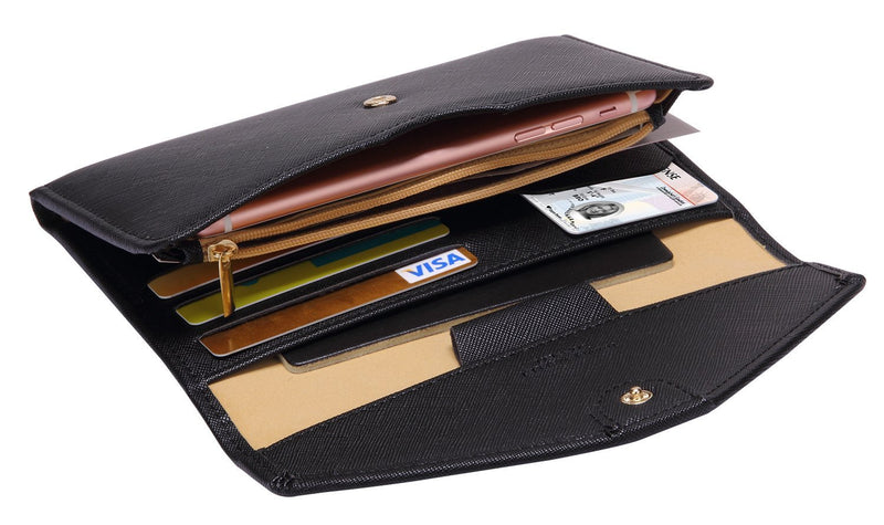 Zoppen Multi-purpose Rfid Blocking Travel Passport Wallet (Ver.4) Tri-fold Document Organizer Holder #1 black