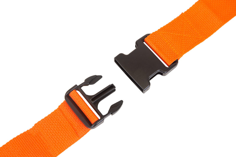 Primacare IR-5006 Unisex Restraint Strap with Plastic Buckles for Patients, Adults and Kids, Medical Disposable Waterproof Straps with Adjustable Locking for Easy Attachment, 2"x7', Orange