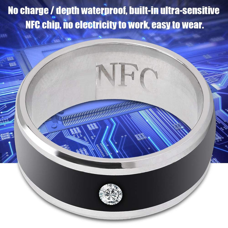 Smart Ring, No Charge and Depth Waterproof Universal Wear Smart Ring, Magic Wearable Device Universal Ring for Mobile Phone, NFC Smart Rings(size11) size11