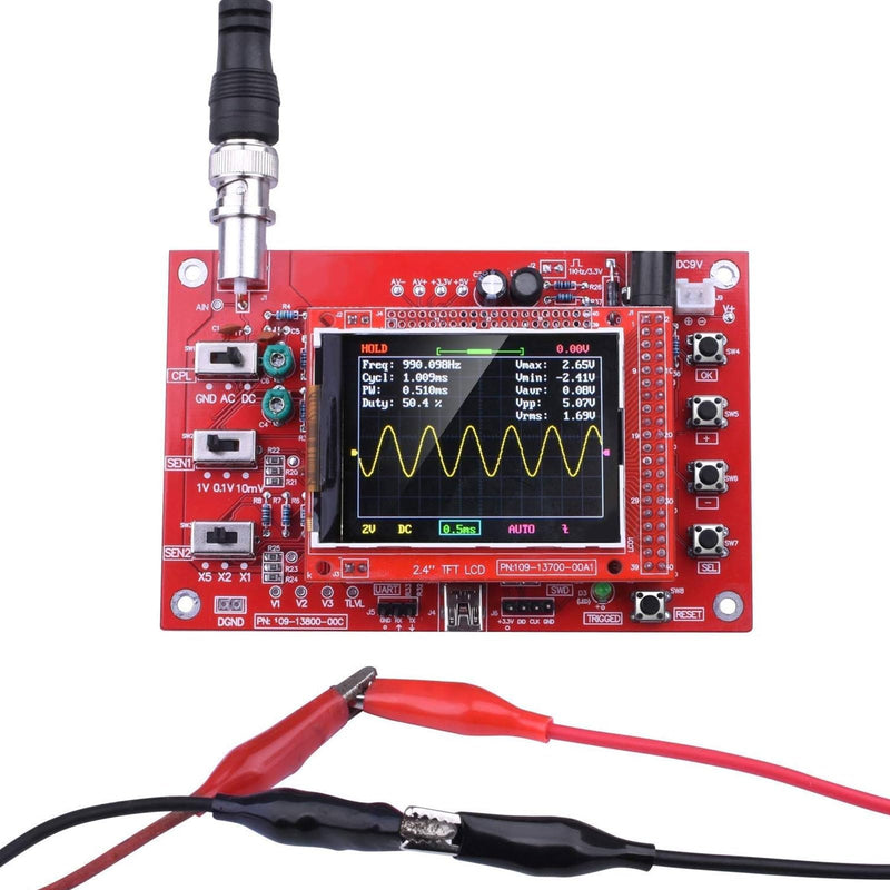 ARCELI Pocket Size Digital Oscilloscope Kit Open Source 2.4" TFT 1 MSP with Probe Assembled Version (Welded)