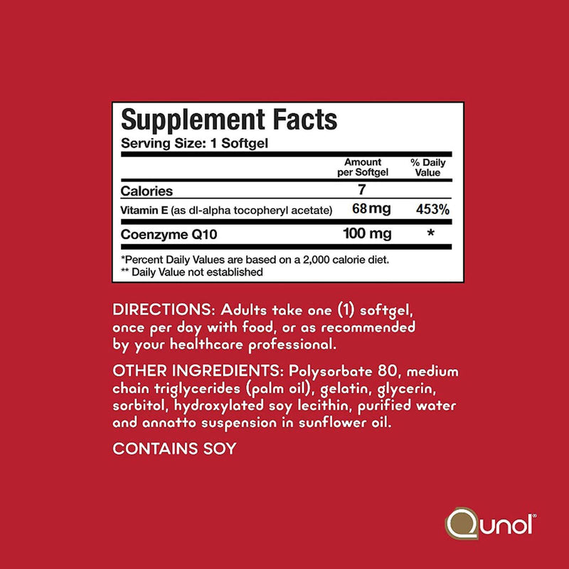 Qunol Ultra CoQ10 100mg, 3x Better Absorption, Patented Water and Fat Soluble Natural Supplement Form of Coenzyme Q10, Antioxidant for Heart Health, 120 Count Softgels 120 Count (Pack of 1)