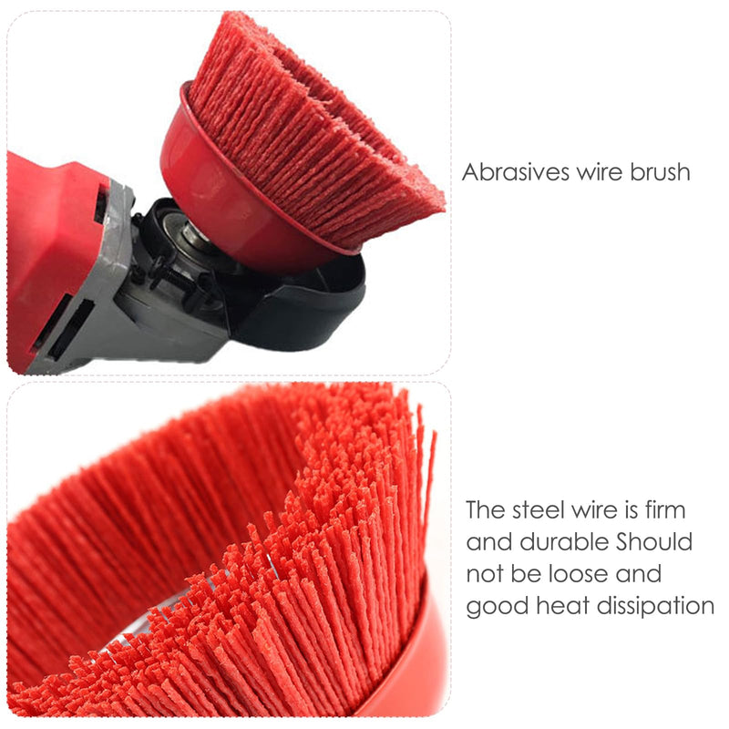 Domisyee 120mm Nylon Cup Brush for Angle Grinder and Drill, M14 Internal Thread, for effective removal of rust, corrosion, paint, scale and metal polishing cleaning