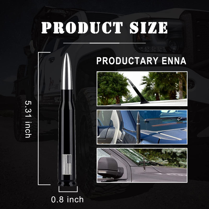 Ajxn 1 PC Car Truck Bullet Antenna, Automobile Antenna Mast, Suitable for GM Chevy Silverado 1500 3500 HD Avalanche GMC Sierra 1500 3500 Denali Heavy Duty Pickup Trucks Accessories (Silver) Silver