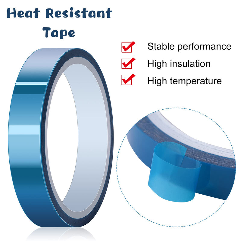 6 Rolls High Temperature Tape Heat Vinyl Press Tape Heat Resistant Sublimation Tape 3D Printing Heat Tape for Heat Transfer Electronics Masking (25 mm) 25 mm