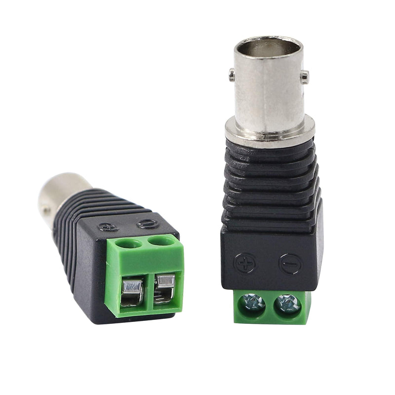 PNGKNYOCN BNC Female Connector BNC to 2 Screw Terminal No Soldering Adapter for Transmit CAT5 Coaxial Cable to CCTV Surveillance Camera(5-Pack)