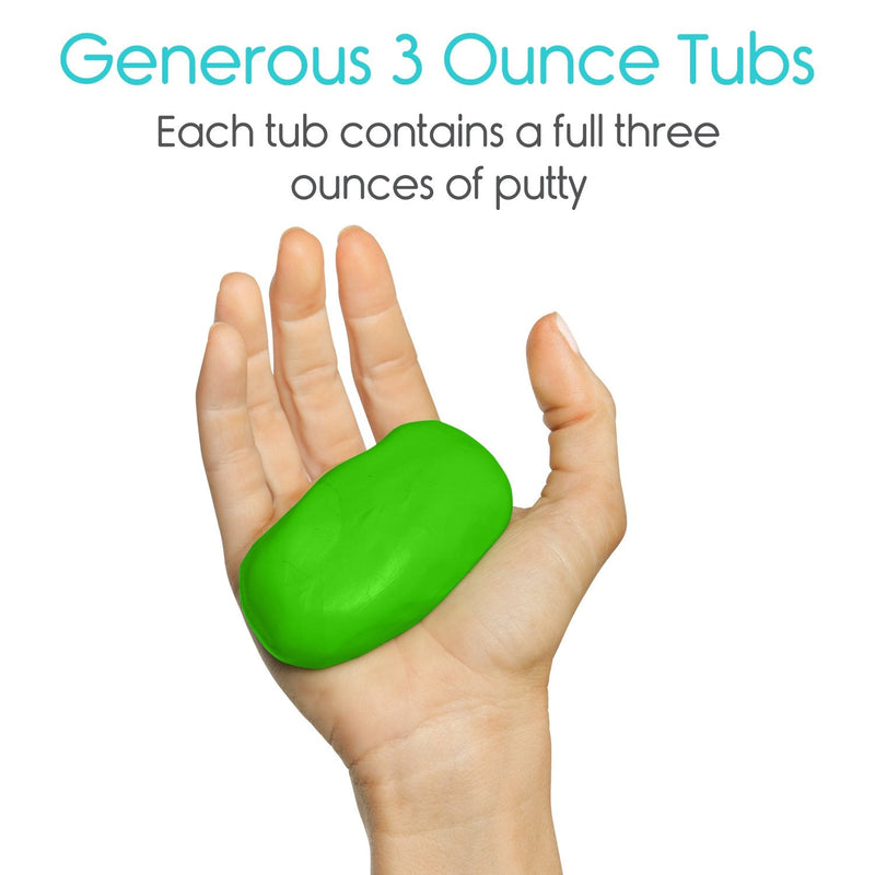 Vive Therapy Putty, Occupational Hand Tools (2 Pack) - Sensory Stress Relief - for Physical Exercise, Finger Pain, Grip Strength, Rehab, Arthritis, Adults, Forearms, Fidgeting, Motor Skills Green (Soft)