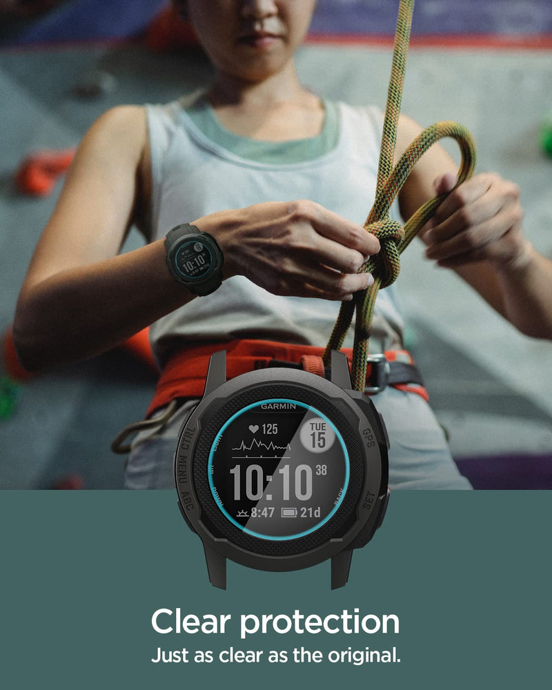 Spigen Tempered Glass Screen Protector [GlasTR EZ FIT] designed for Garmin Instinct 2S (40mm) - 2 Pack