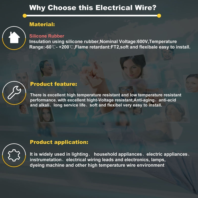 18awg Electrical Wire - Flexible Silicone Wire 2 Conductor Parallel Wire (Black 66ft Red 66ft) Stranded Wire Electronic Hook up Wire 2PIN-18AWG-200FT