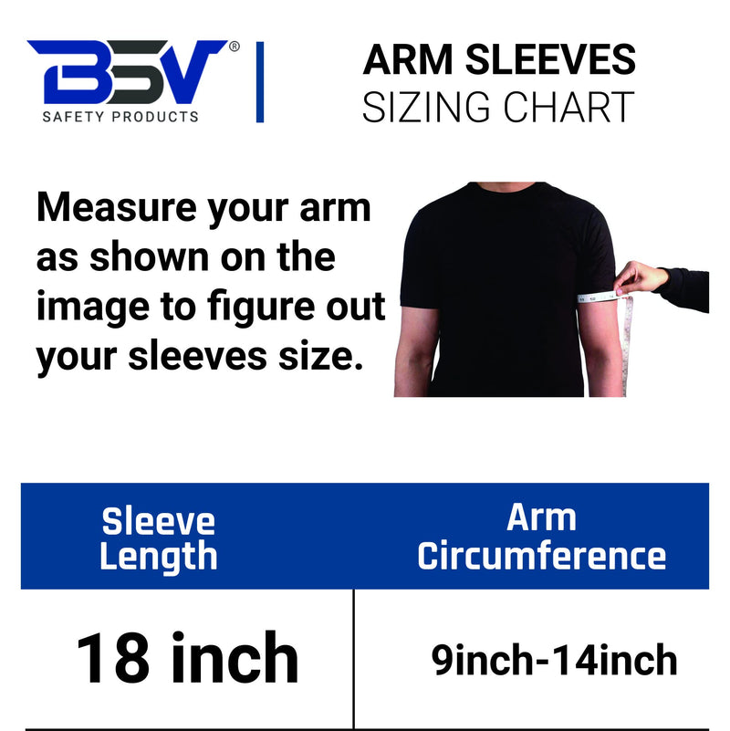 BSV Kevlar Protective Sleeves- Heat, Scratch, Cut & Knife Resistant Arm Sleeve with Finger Opening - Arms Safety Sleeves- Long Arm Guard Protector for Work- Bite Proof- 18 Inches, Desert Tan, 1 Pair