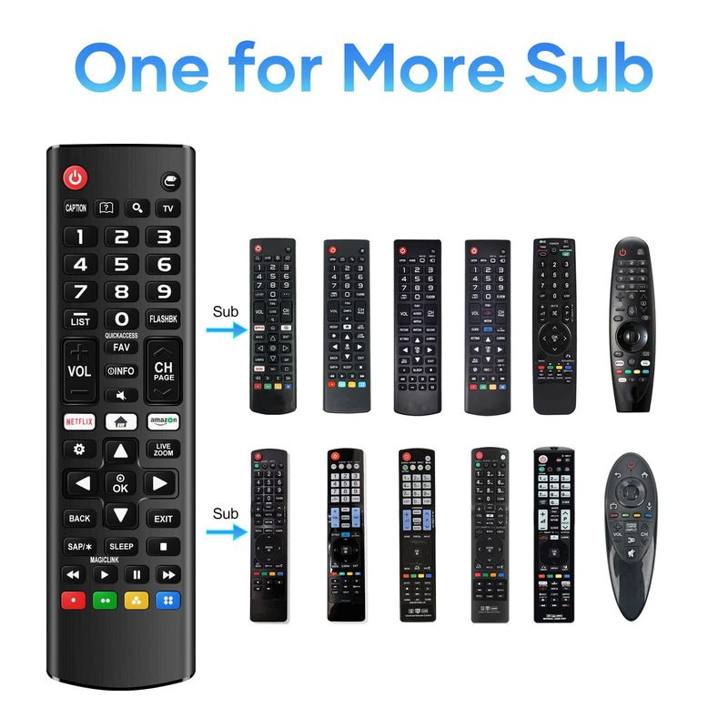 Universal Remote for LG TV Remote Control (All Models) Compatible with All LG Smart TV LCD LED 3D AKB75375604 AKB75095307 AKB75675304 AKB74915305, Remote Control for LG TV Remote Wr Holder & Battery