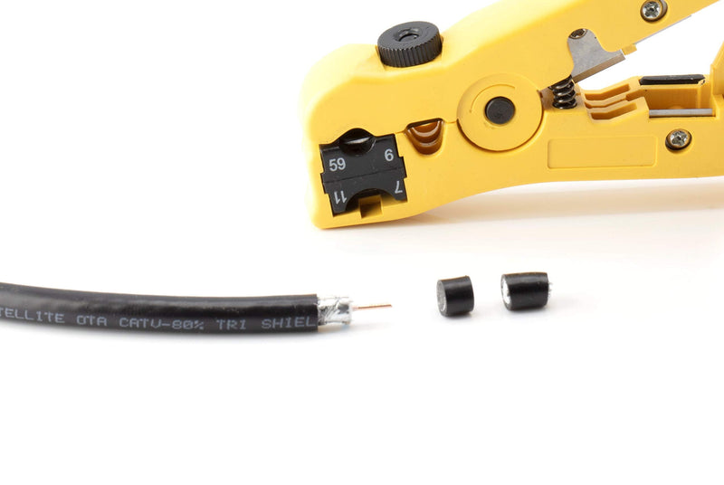 Premium Coaxial Cable Cutter/Prepping Tool for RG59, RG6, RG7, and RG11 - Stripping Tool for Category Cable- CAT6 CAT5 CAT3 Stripper - Universal for coaxial and cat Wire