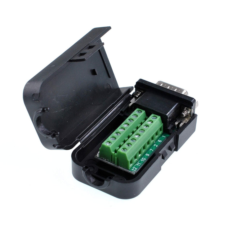 Oiyagai DB15 3+9 D-SUB VGA Male 3Row 15Pin Connector Adaptor with Nut Terminal Breakout Board Free Welding Male-Nut