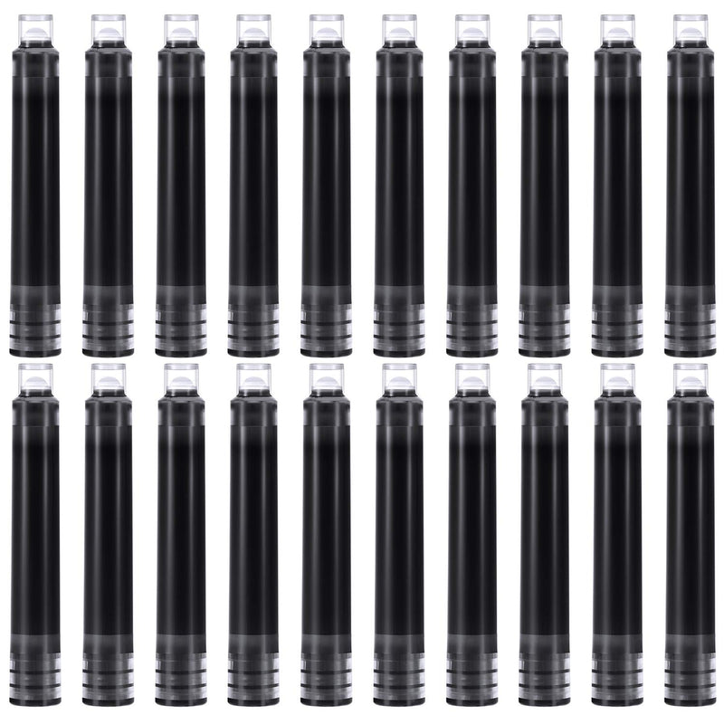 120 Pieces Fountain Pen Ink Fountain Pen Cartridges Pen Refill Cartridges with 3.4 mm Bore Diameter for Calligraphy Pen Fine Writing, 2 x 0.24 Inch (Black)