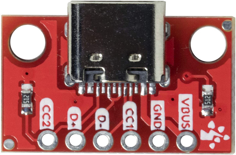 risingsaplings 2pcs USB Type-C Female Breakout Board 6 pins Output 2 CC Pins 5K1 Res (2.54mm 100mils Pitch)