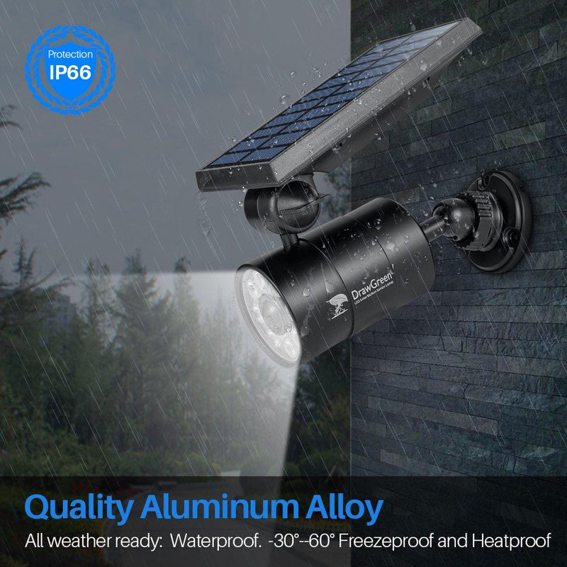 Solar Lights Outdoor Motion Sensor, 1400-Lumen Bright LED Spotlight 9-Watt(130W Equiv.), Solar Security Lights for Garden Driveway Patio, 2-Year Battery Life, 160-Week 100% Free Replacement Black