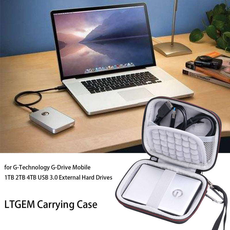 LTGEM Hard Travel Case for G-Technology G-Drive Mobile 1TB 2TB 4TB 5TB USB 3.0 Portable External Hard Drive