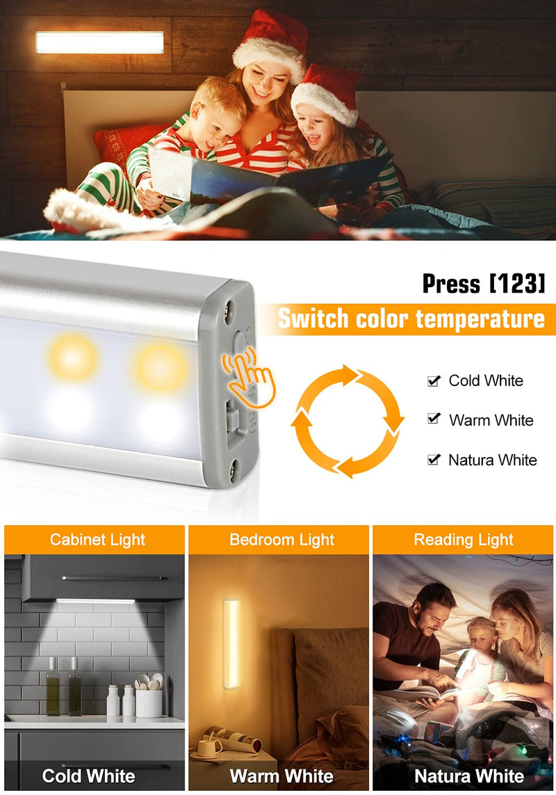 Homelife LED Motion Sensor Bars Lights, 20LEDS Wireless Under Cabinet Lighting, LED Closet Lights, Build in Rechargeable Battery, Stick-on Magnetic Motion Sensor Light Indoor for Kitchen, Stairway