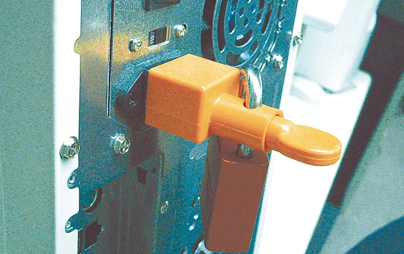 Accuform Orange Power Cord Plug Lockout (IEC Plug), Nylon Plastic, KDD320
