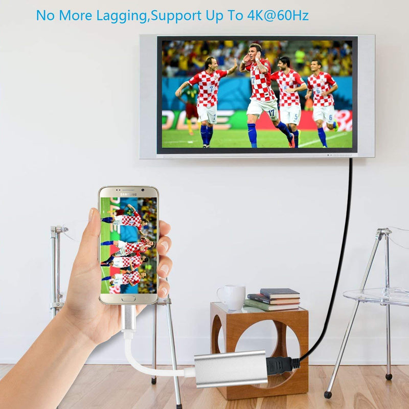 USB C to HDMI Adapter, Type C to HDMI Converter (Thunderbolt 3 Compatible) 4K@30Hz for MacBook Pro, Google Chromebook Pixel,Dell XPS Samsung Galaxy S8/9/10Note 8/9, iMac and More USB C to HDMI